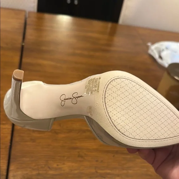 Elegant Cream and Tan Women's Heels - Picture 3 of 5